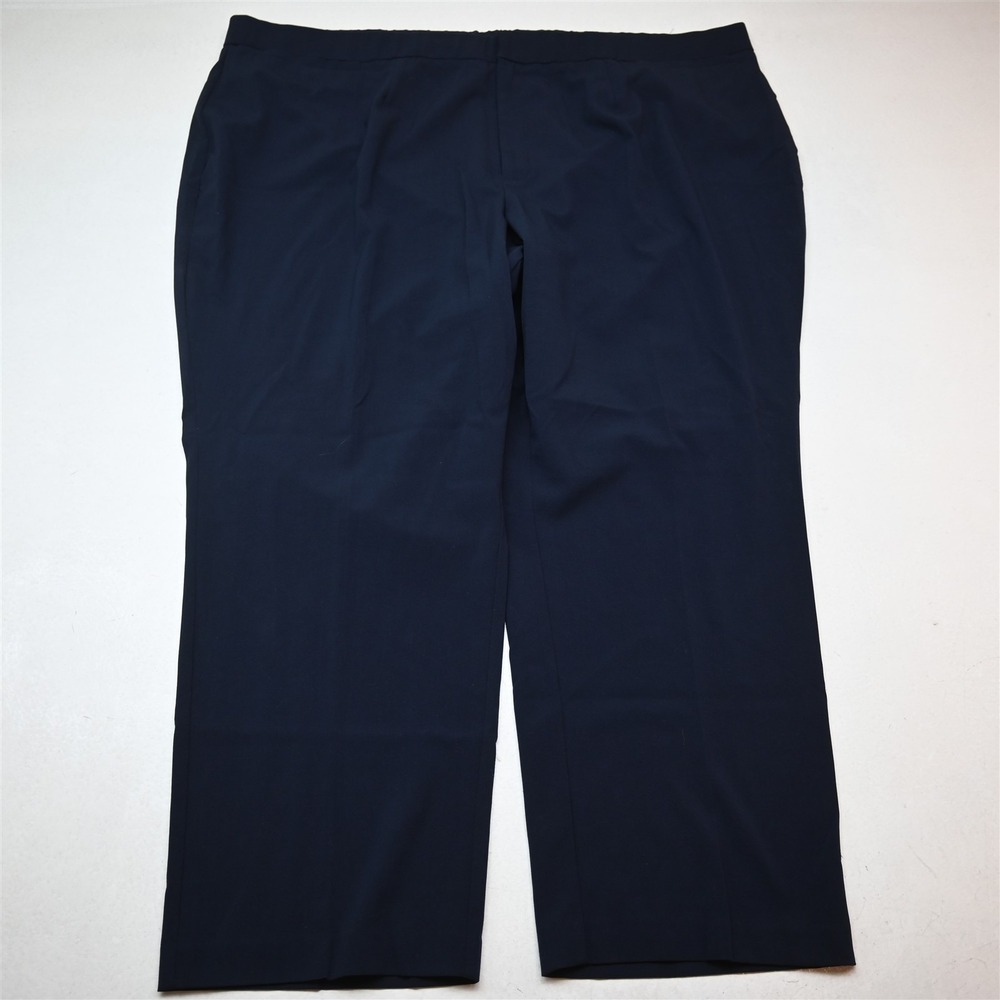 Catherines 30W Navy Blue Right Fit Curvy Straight Dress Womens Pants